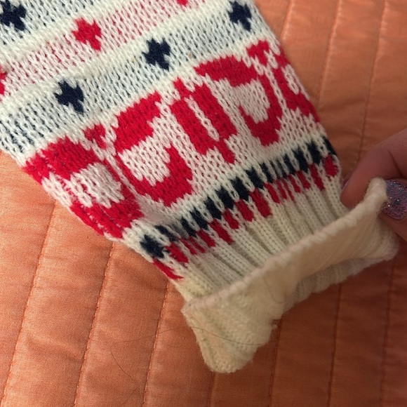 Vintage 70s 80s Gateway Knit Reindeer Christmas Holiday Sweater Unisex size LG - Picture 12 of 16